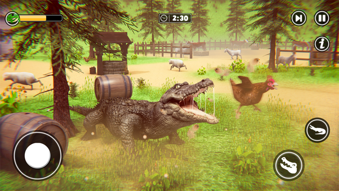 Hungry Crocodile Wild Animal ゲームのスクリーンショット