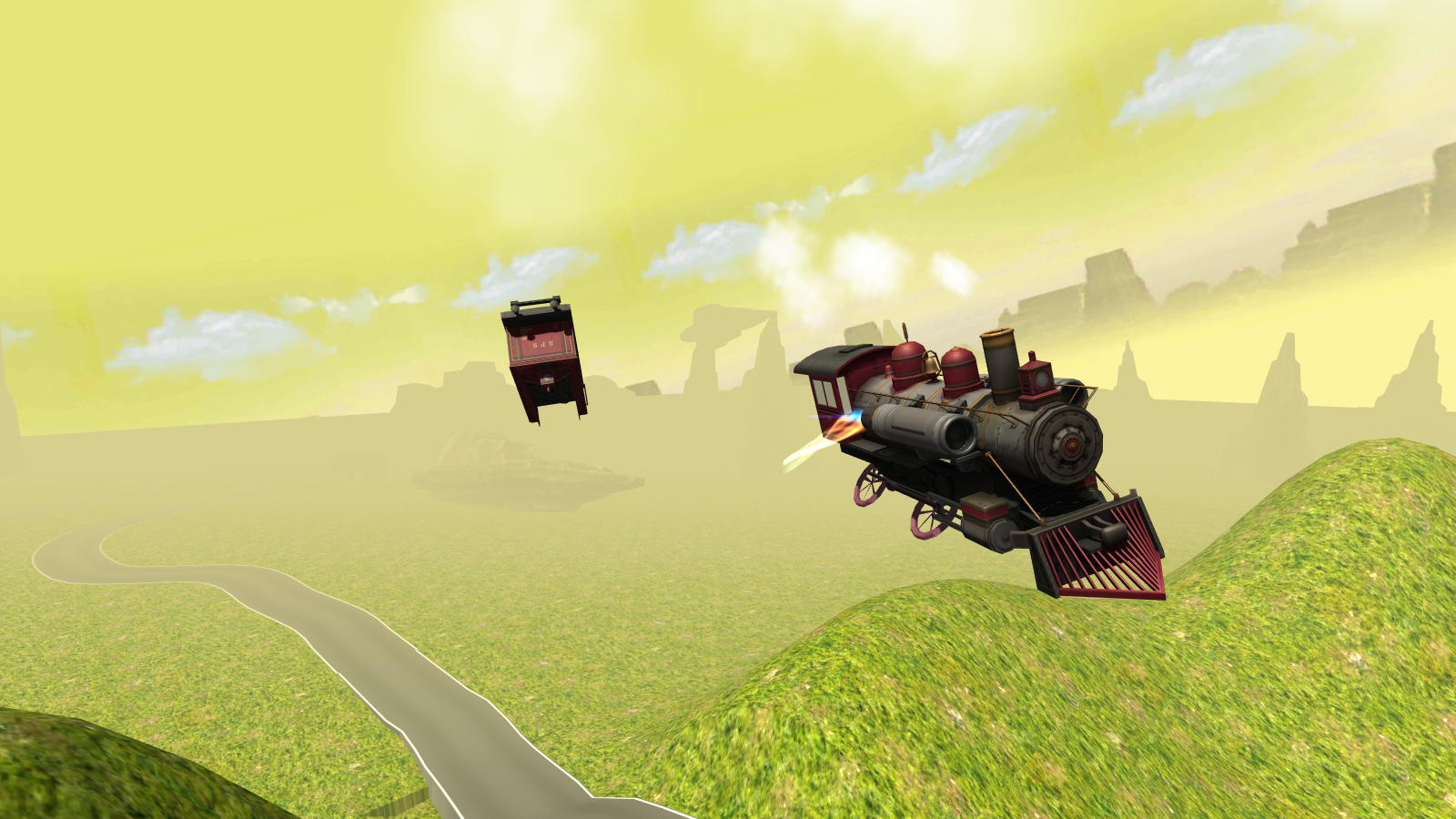 Cuplikan Layar Game Flying Train Simulator 3D Free