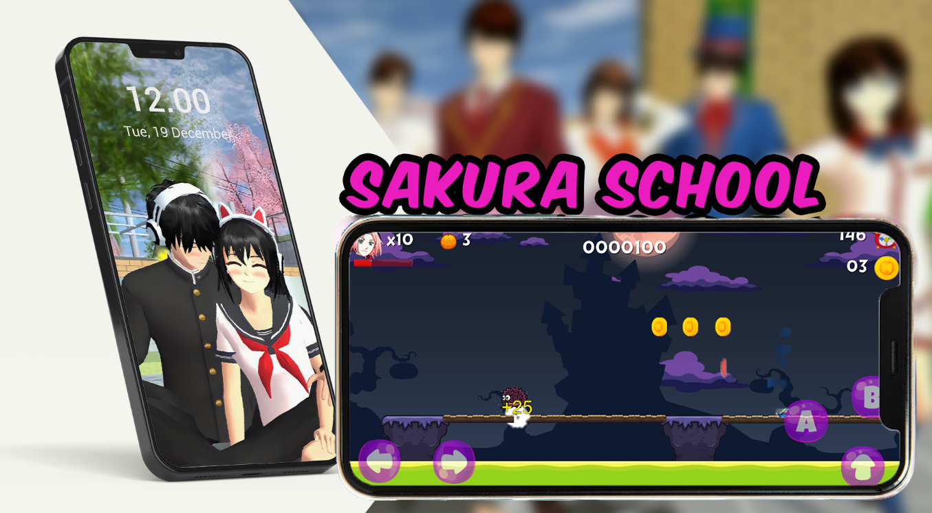 Sakura School jump Girls Game Screenshot