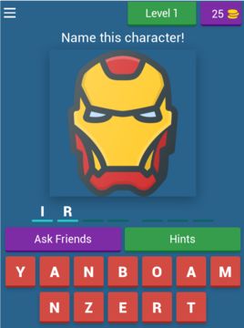 Guess the superhero name Game Screenshot