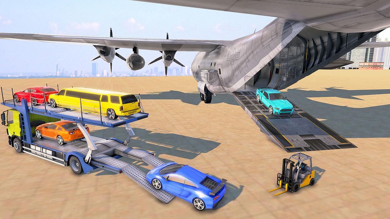 Screenshot 1 of Pengemudi Truk Pengangkut Mobil: Simulator Pesawat Kargo 1.2