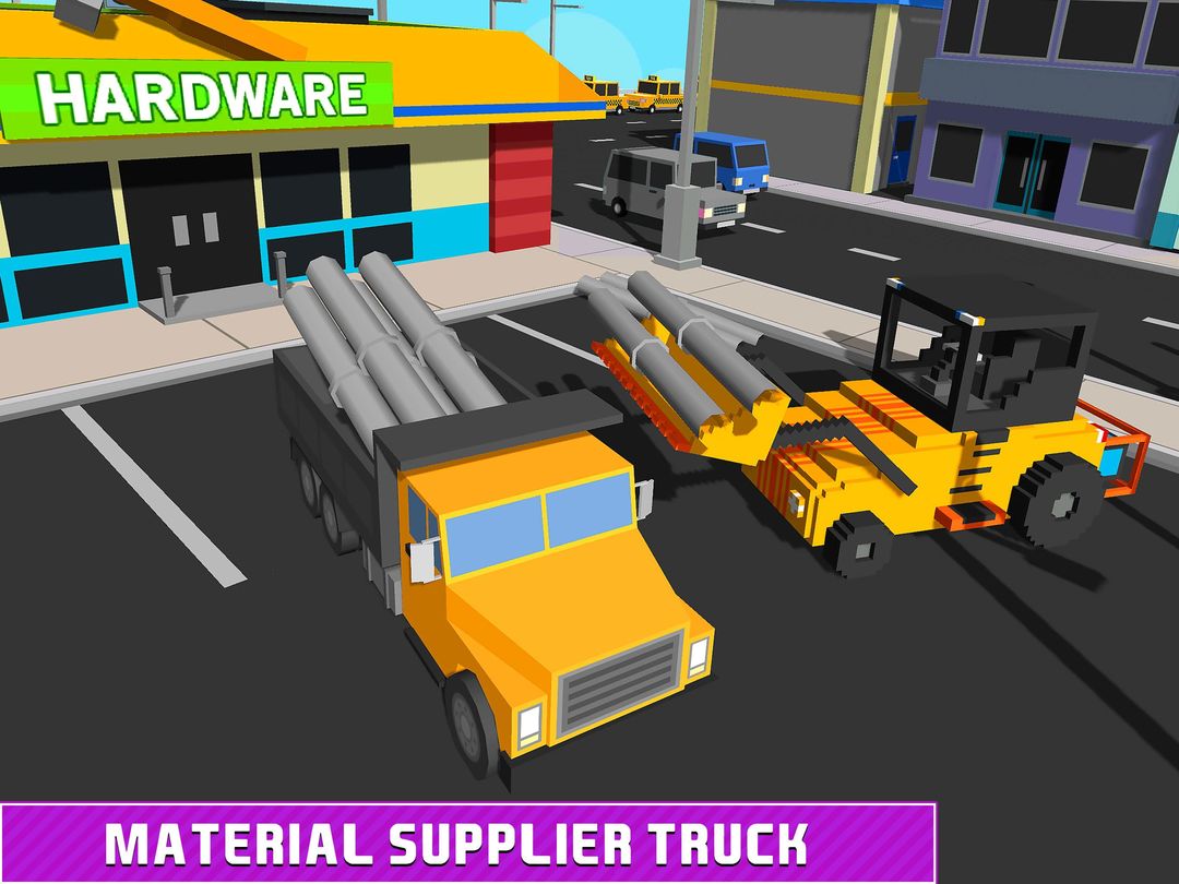 Blocky Highway Road Building screenshot game