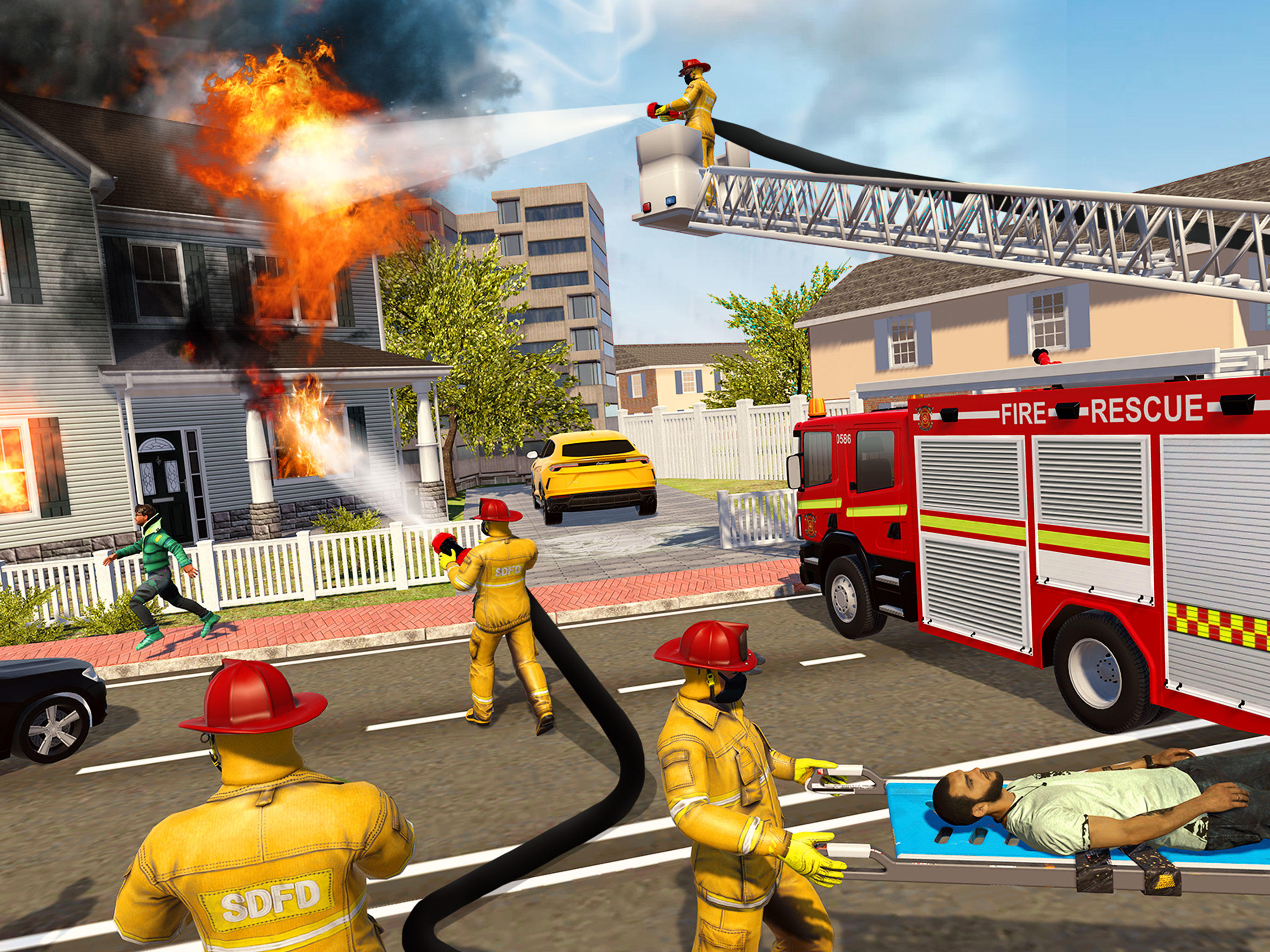 911 Fire Truck Games Simulator Game Screenshot