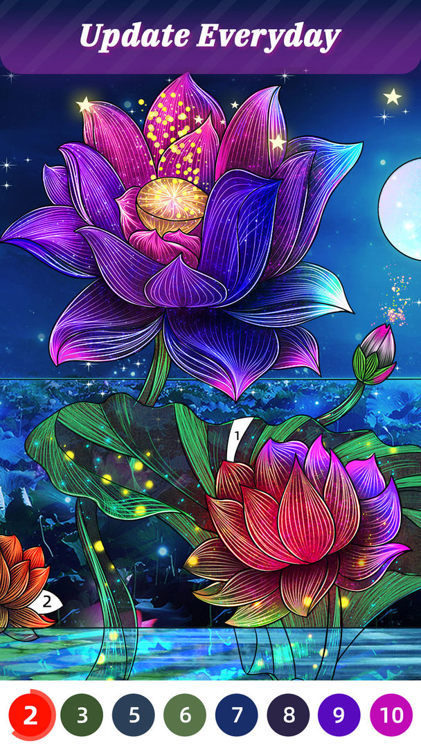 Screenshot of Flora Coloring: Color by Number Painting Game