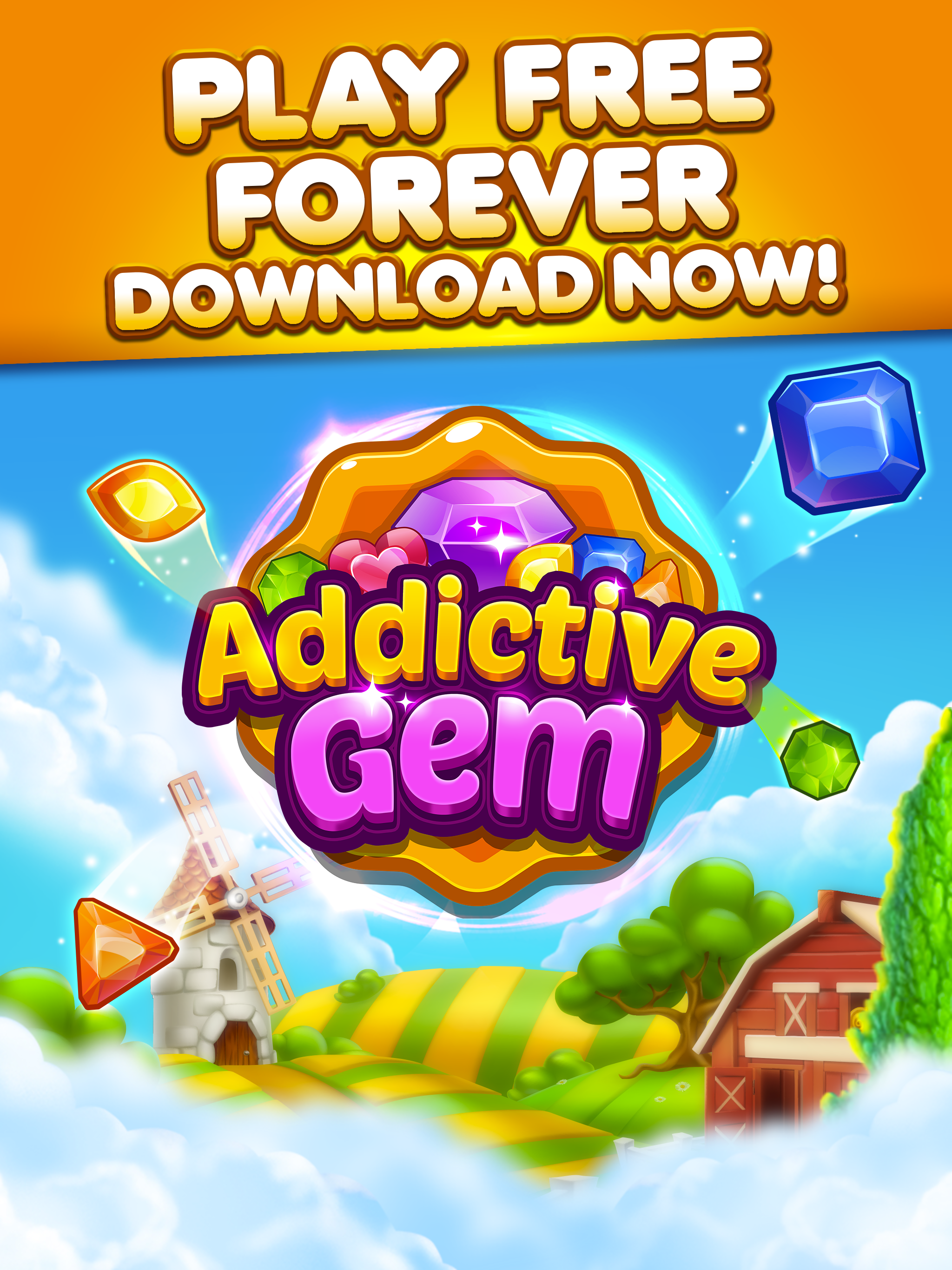 Addictive Gem - Match 3 Games Game Screenshot
