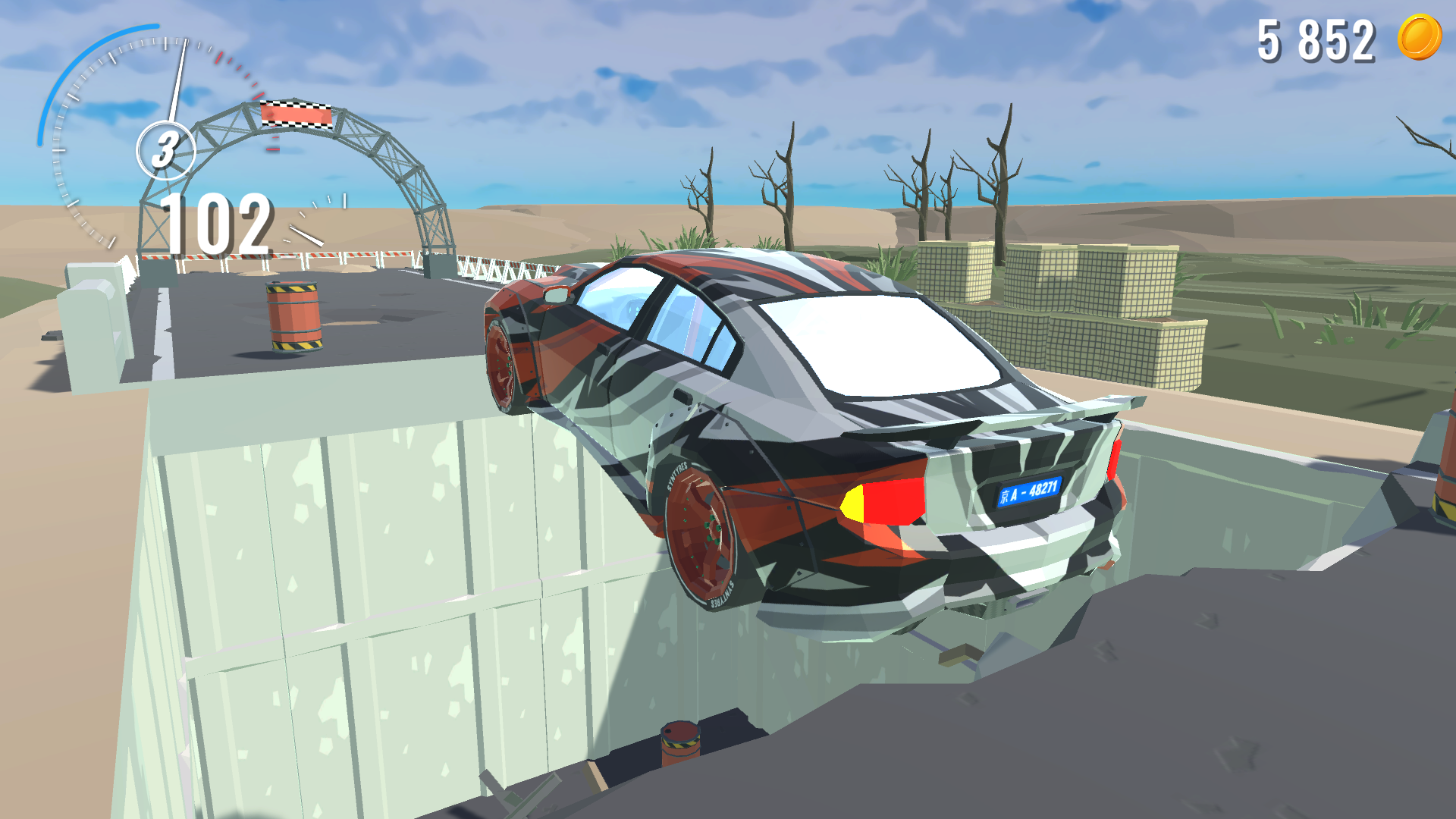 Captura de Tela do Jogo Extreme Car Descent Simulator