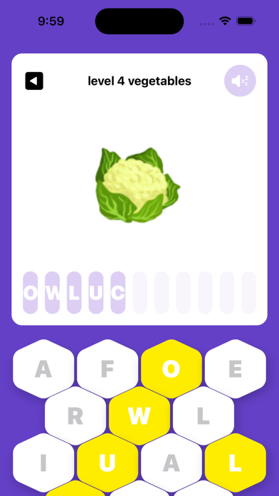 Name Vegetables -collect Words Game Screenshot