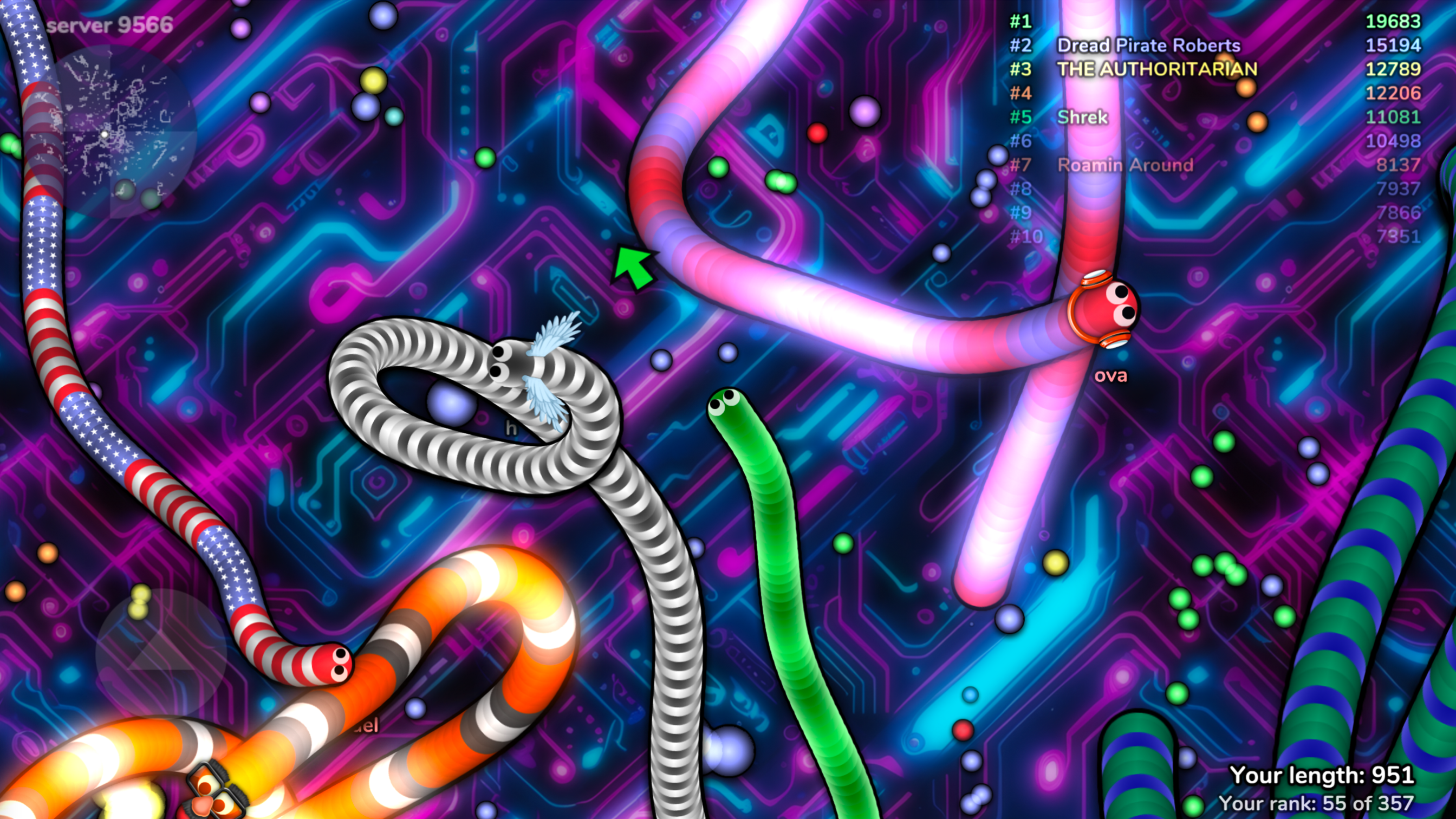slither.io ゲームのスクリーンショット