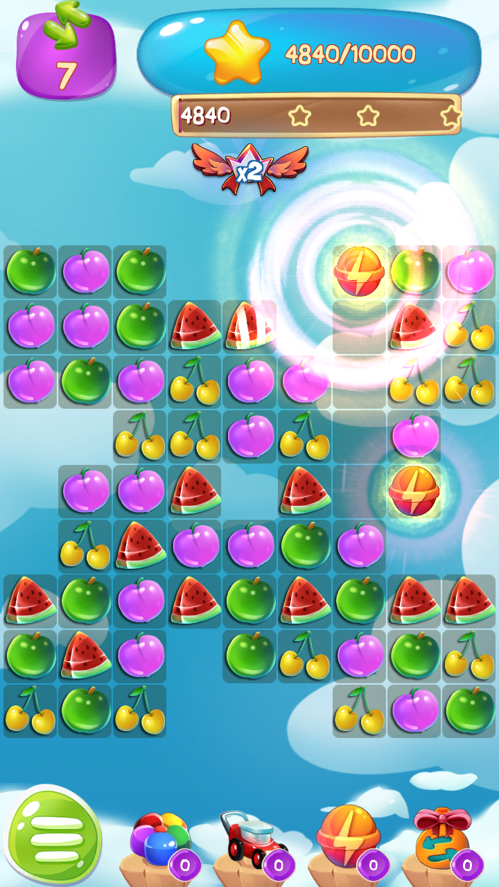 Screenshot 1 of Fruit Jam Splash: ការប្រកួតស្ករគ្រាប់ 