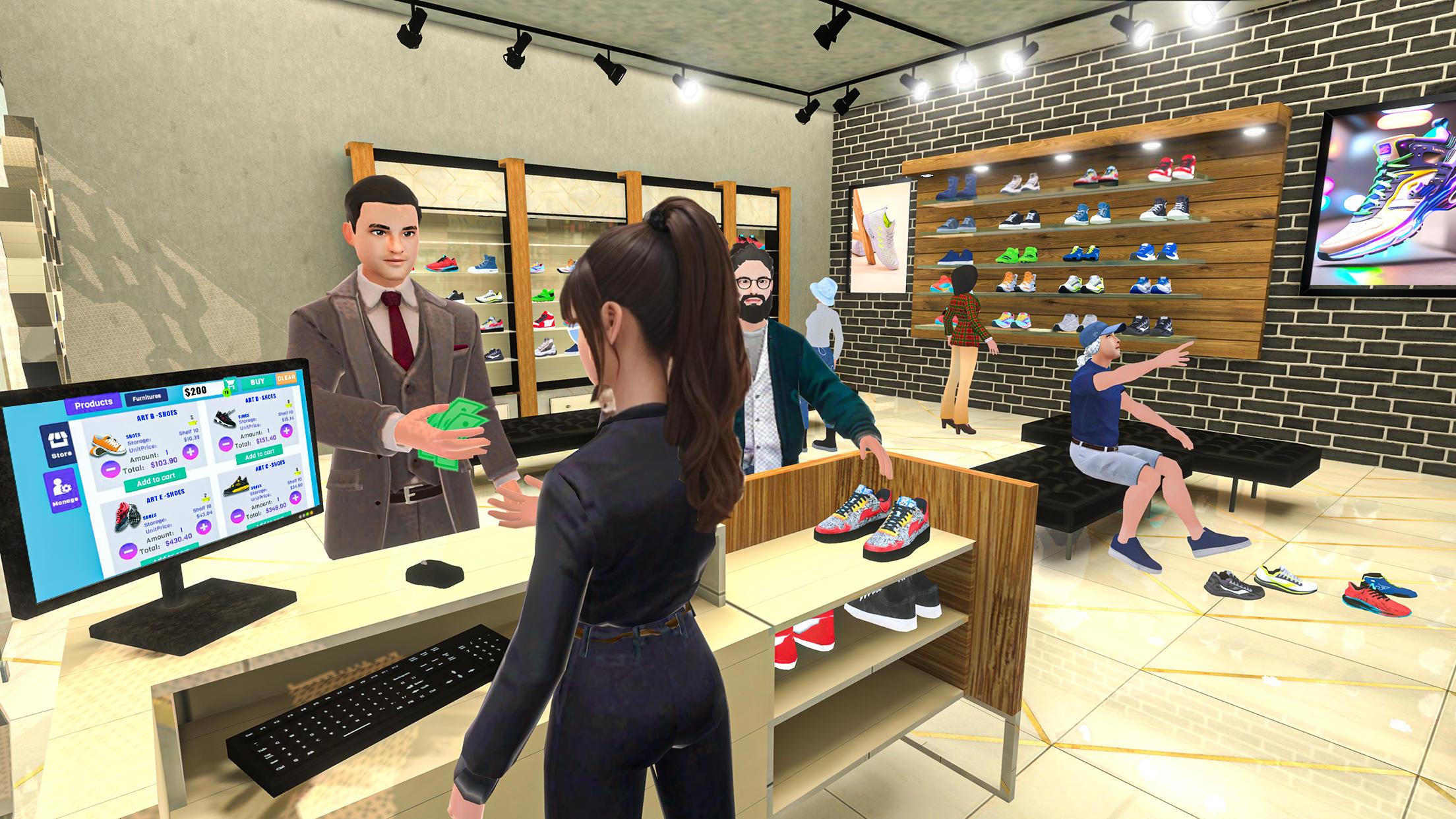 Shoes Store Manager Game ภาพหน้าจอเกม