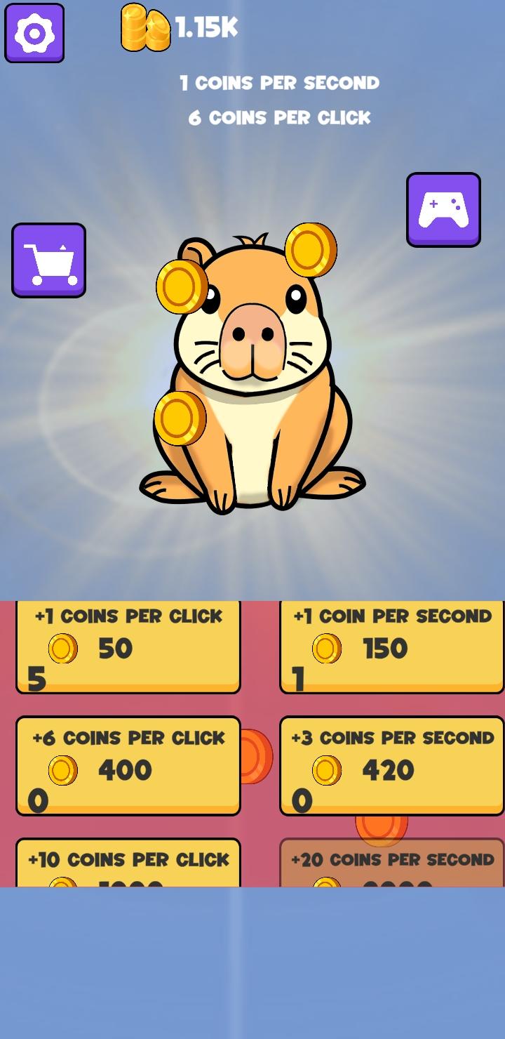 Capybara Clicker Relax 게임 스크린샷