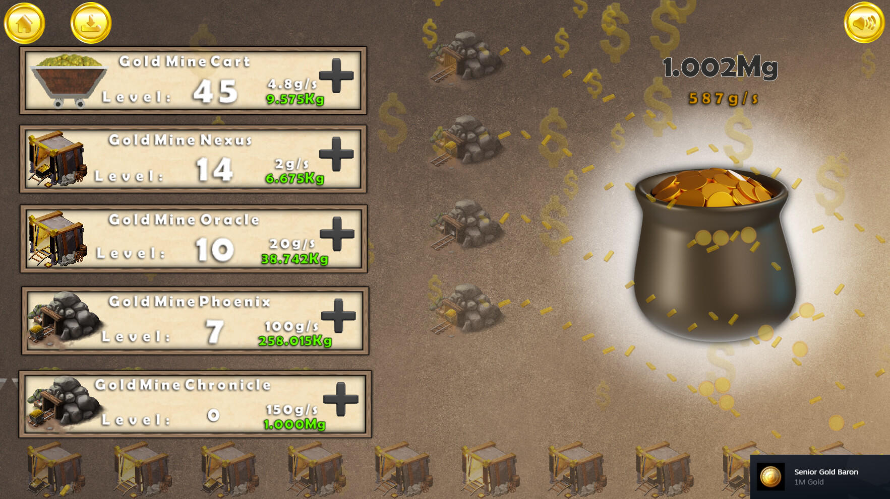 Screenshot of Gold Rush Clicker