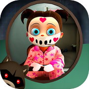 Scary Baby Girl in Pink House