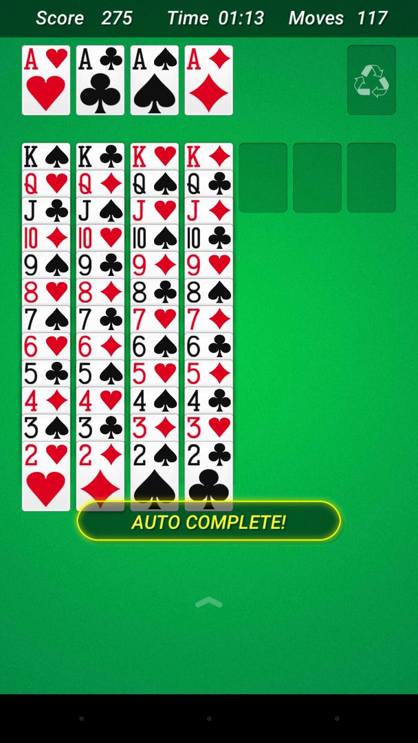 Screenshot of Solitaire Game