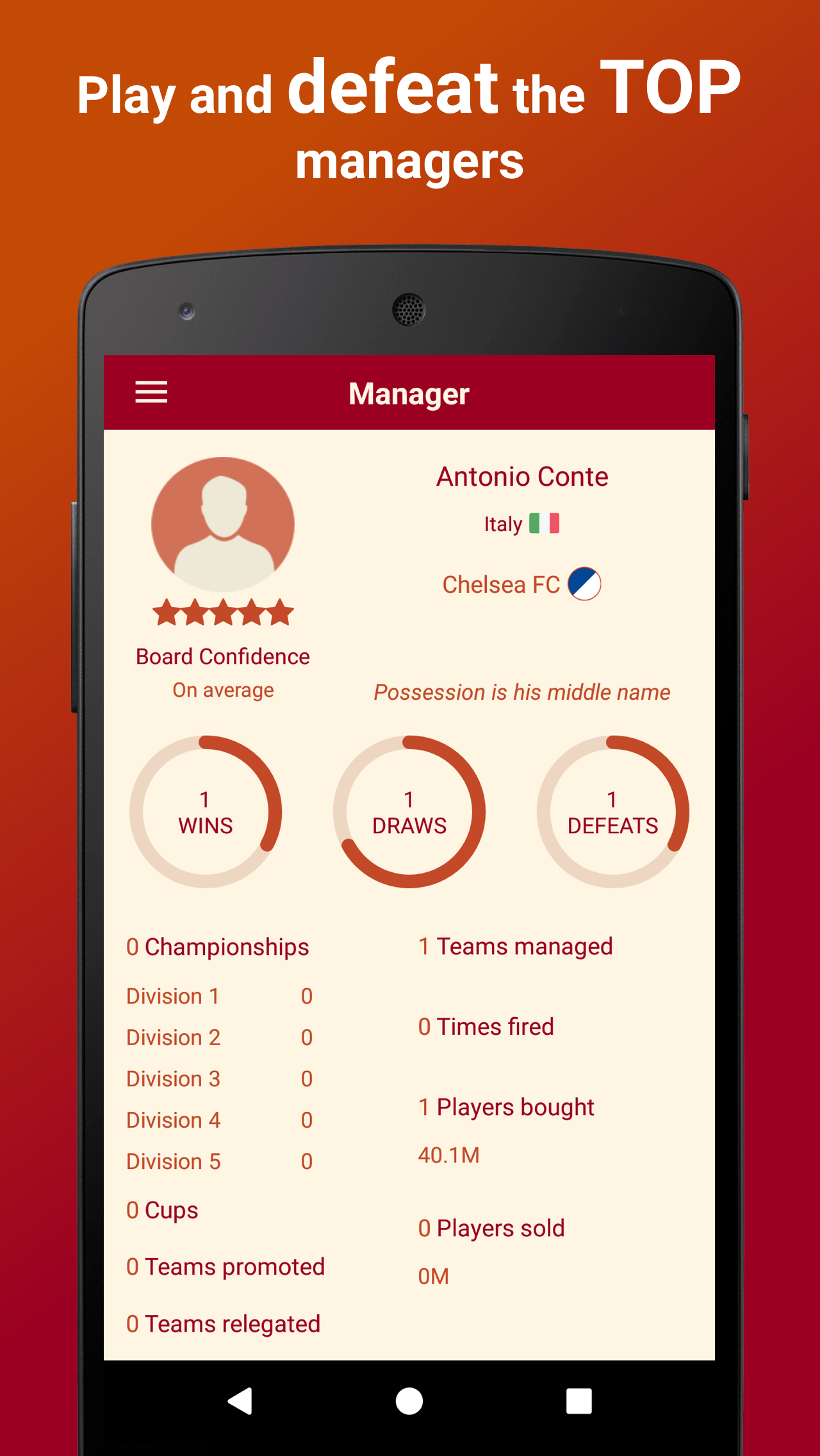 Screenshot of Be the Manager 2018 - Football Strategy