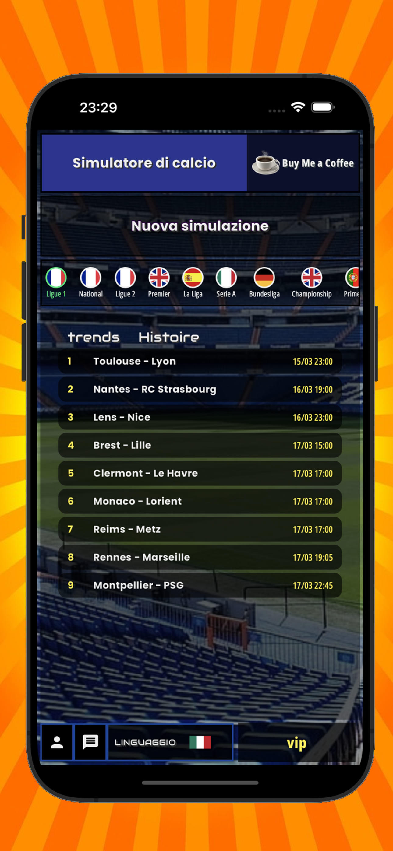 Screenshot 1 of Simulateur de football 1.0.76