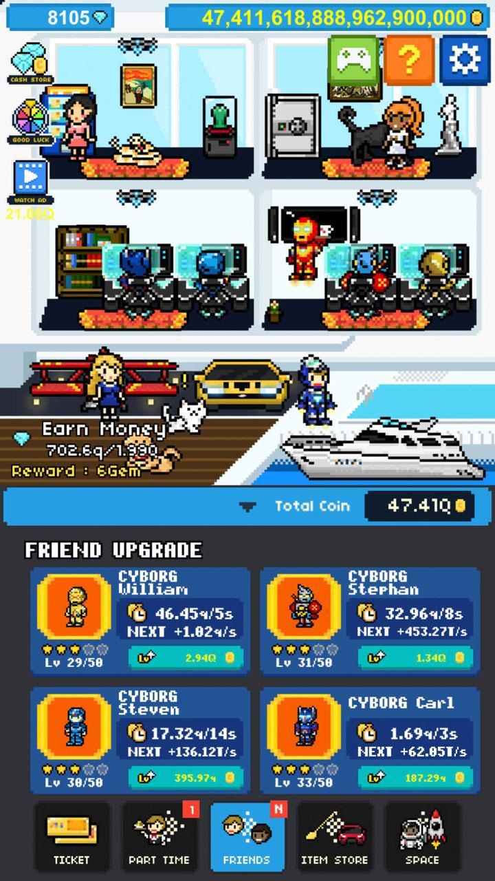 Screenshot of Rags to Riches : Billionaire Clicker