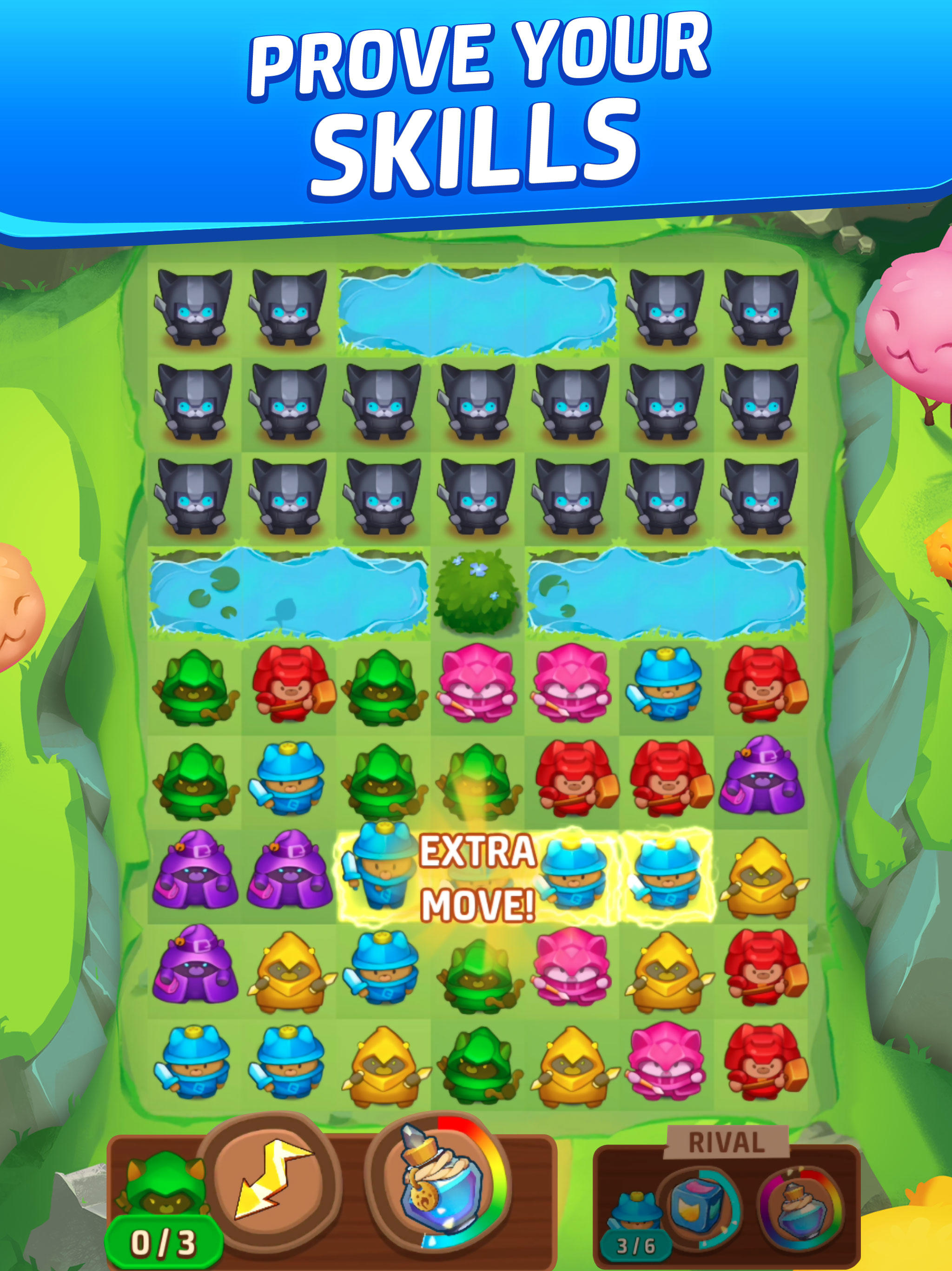 Cat Force - PvP Match 3 Game Game Screenshot