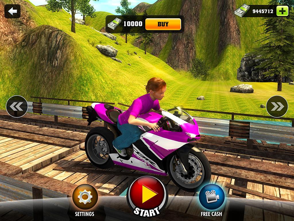 Kids Downhill Mountain Motorbi Game Screenshot