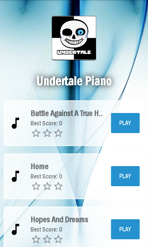 Undertale Piano ゲームのスクリーンショット