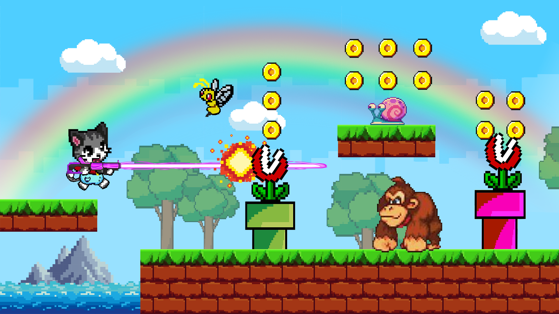 Super Cat Gun: Adventure World 게임 스크린샷