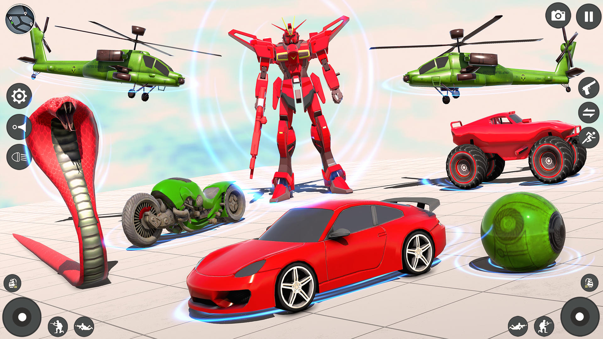 Captura de Tela do Jogo Robot Shooting: Car Games 3D