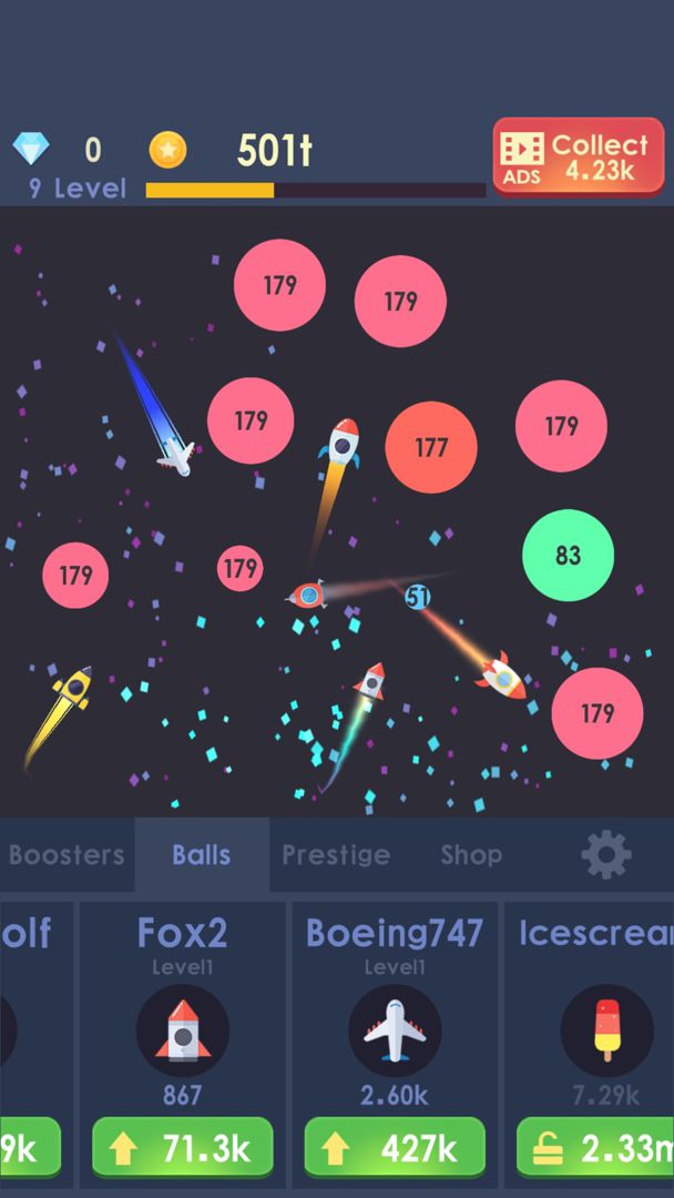 Idle Rocket - Aircraft Evolution & Space Battle screenshot game