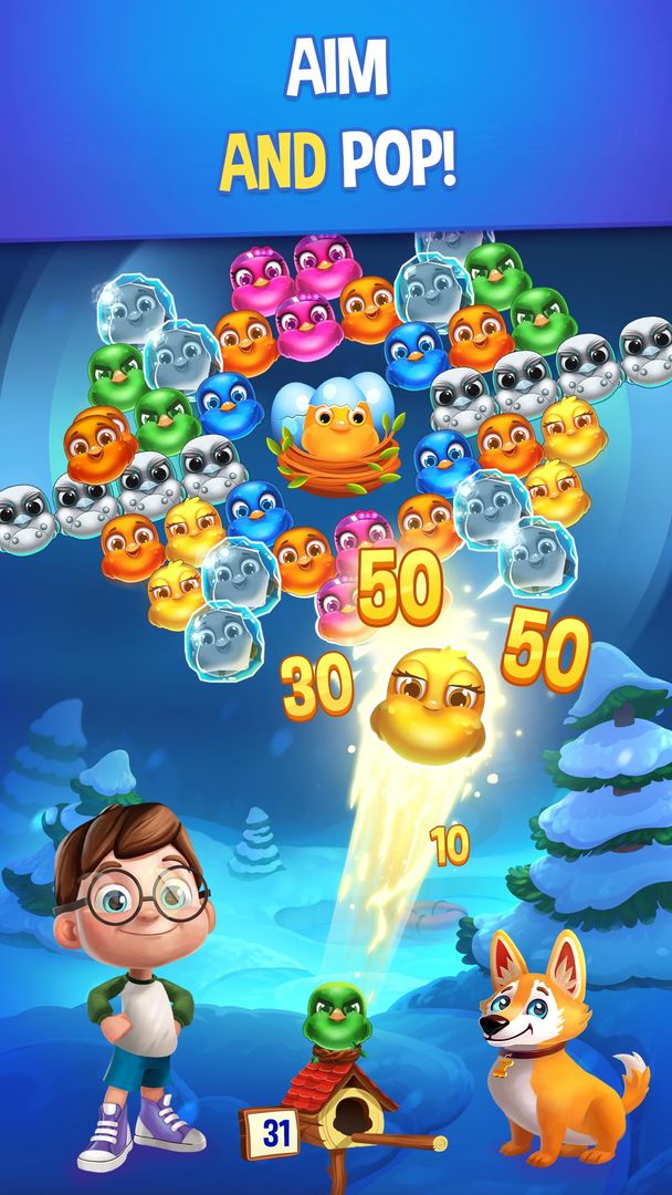 Screenshot of Bubble Birds V - Color Shooter