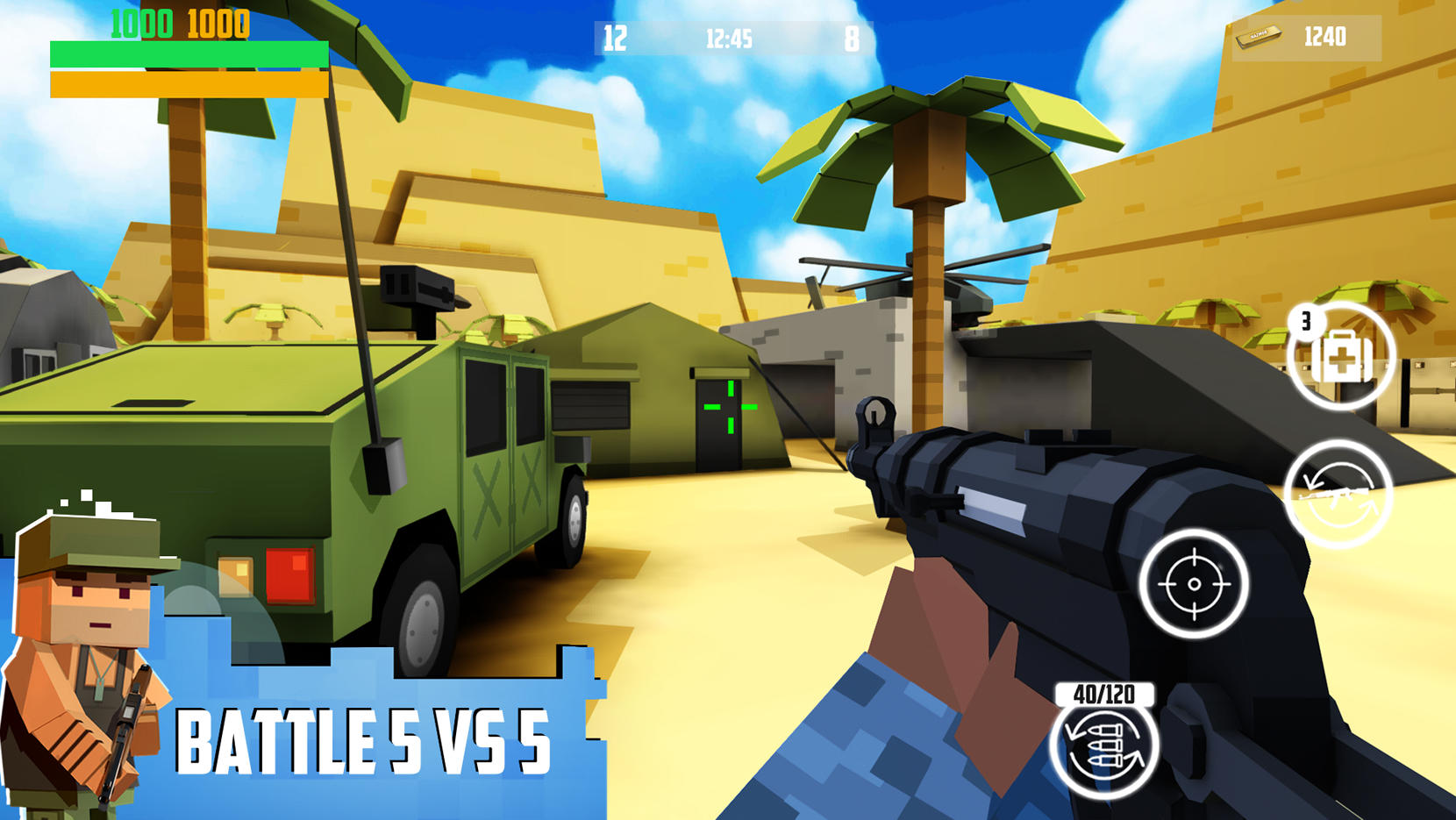 Screenshot 1 of Blok Gun 3D: Penembak FPS PvP 1.20.0
