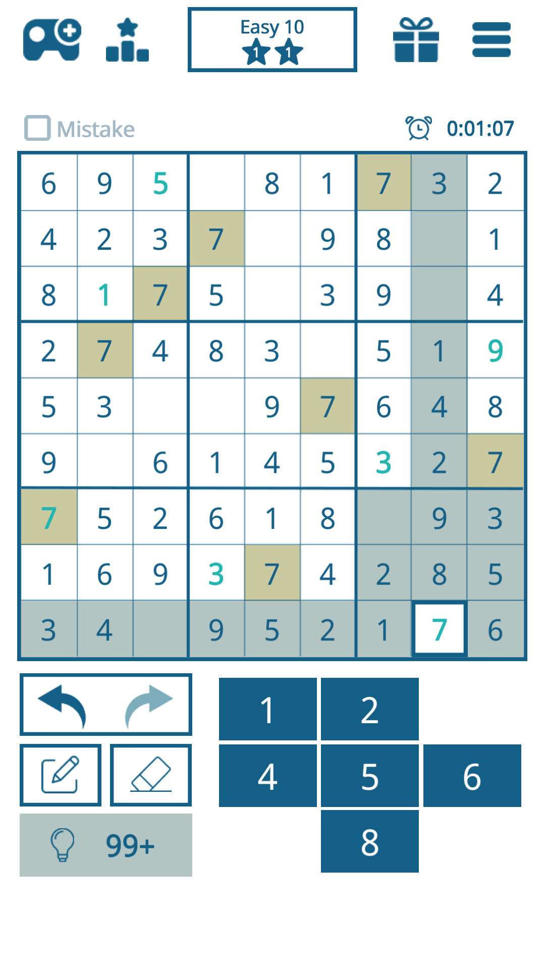 Sudoku Brain Puzzle Game Screenshot