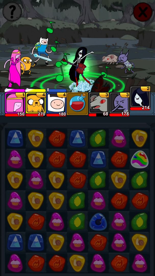 Adventure Time Puzzle Quest screenshot game