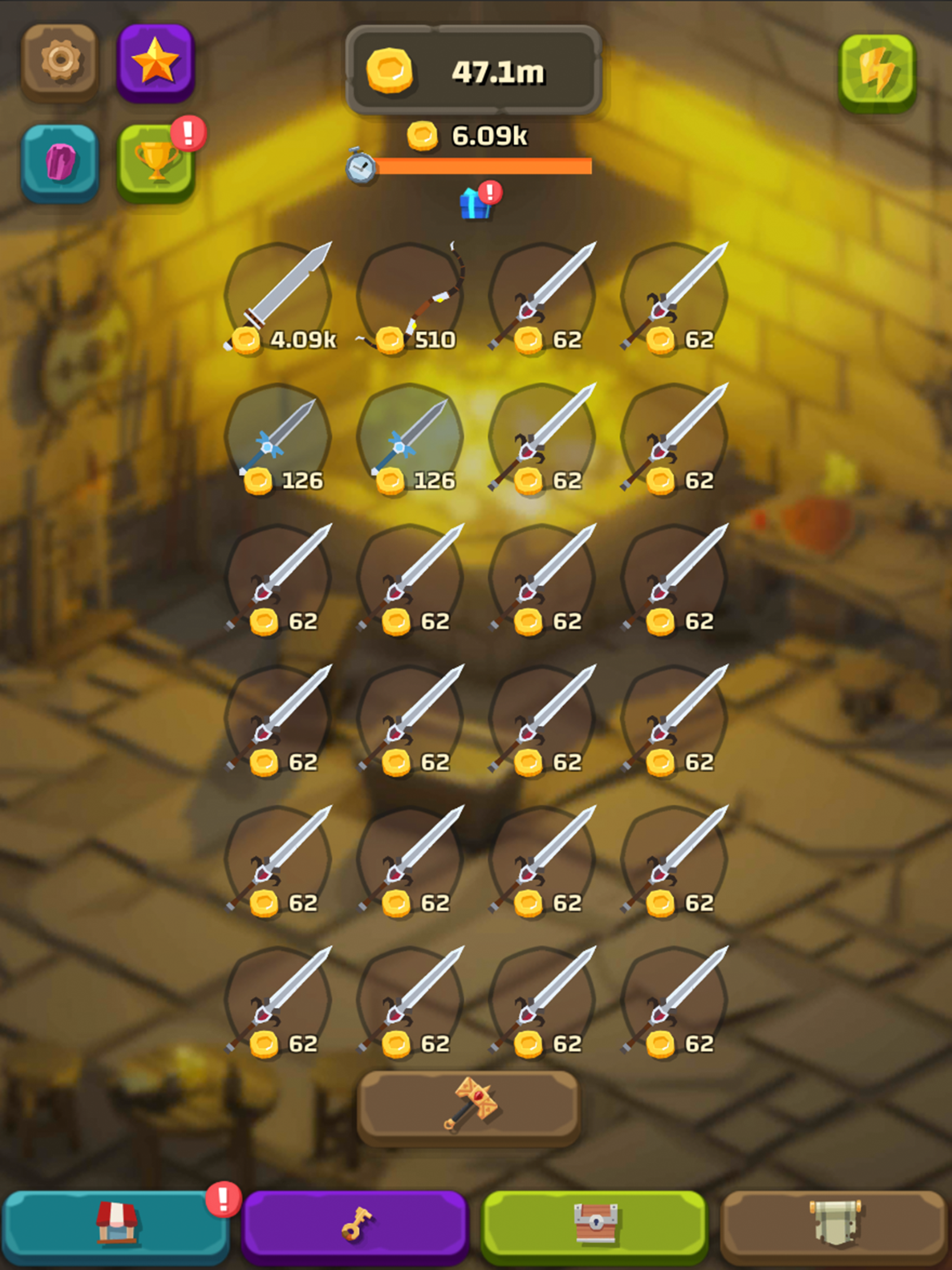 Captura de Tela do Jogo Blacksmith - Merge Idle RPG