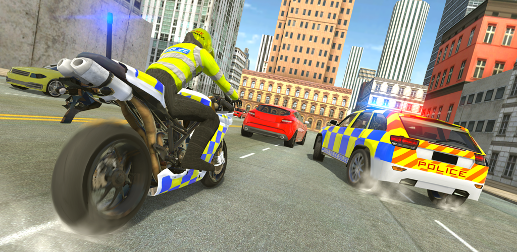 Banner of Police Car Driving - Motorbike Riding 1.47