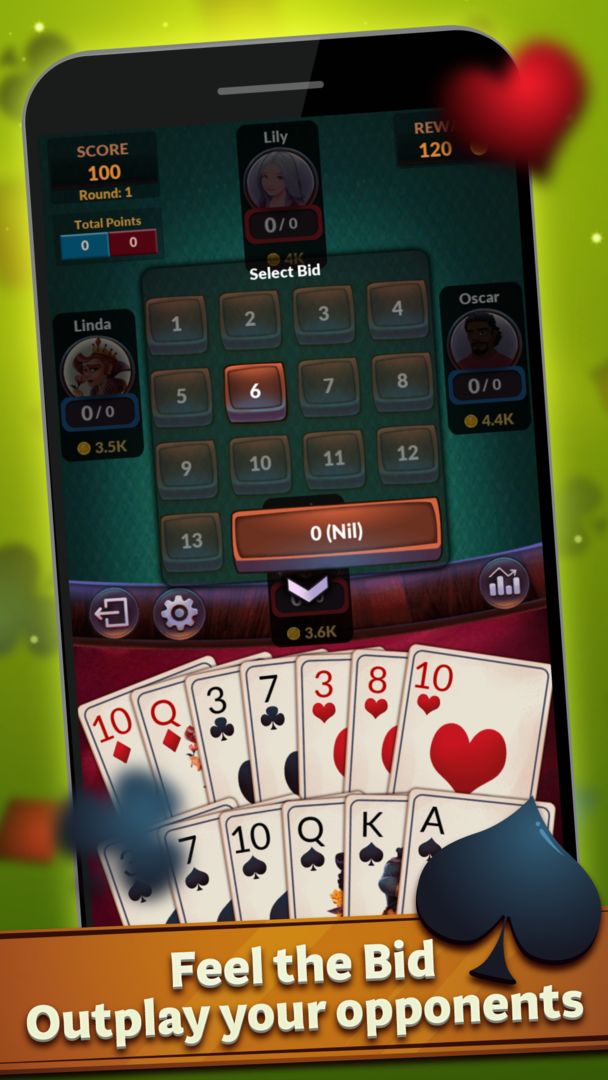 Spades - Offline Card Games ภาพหน้าจอเกม