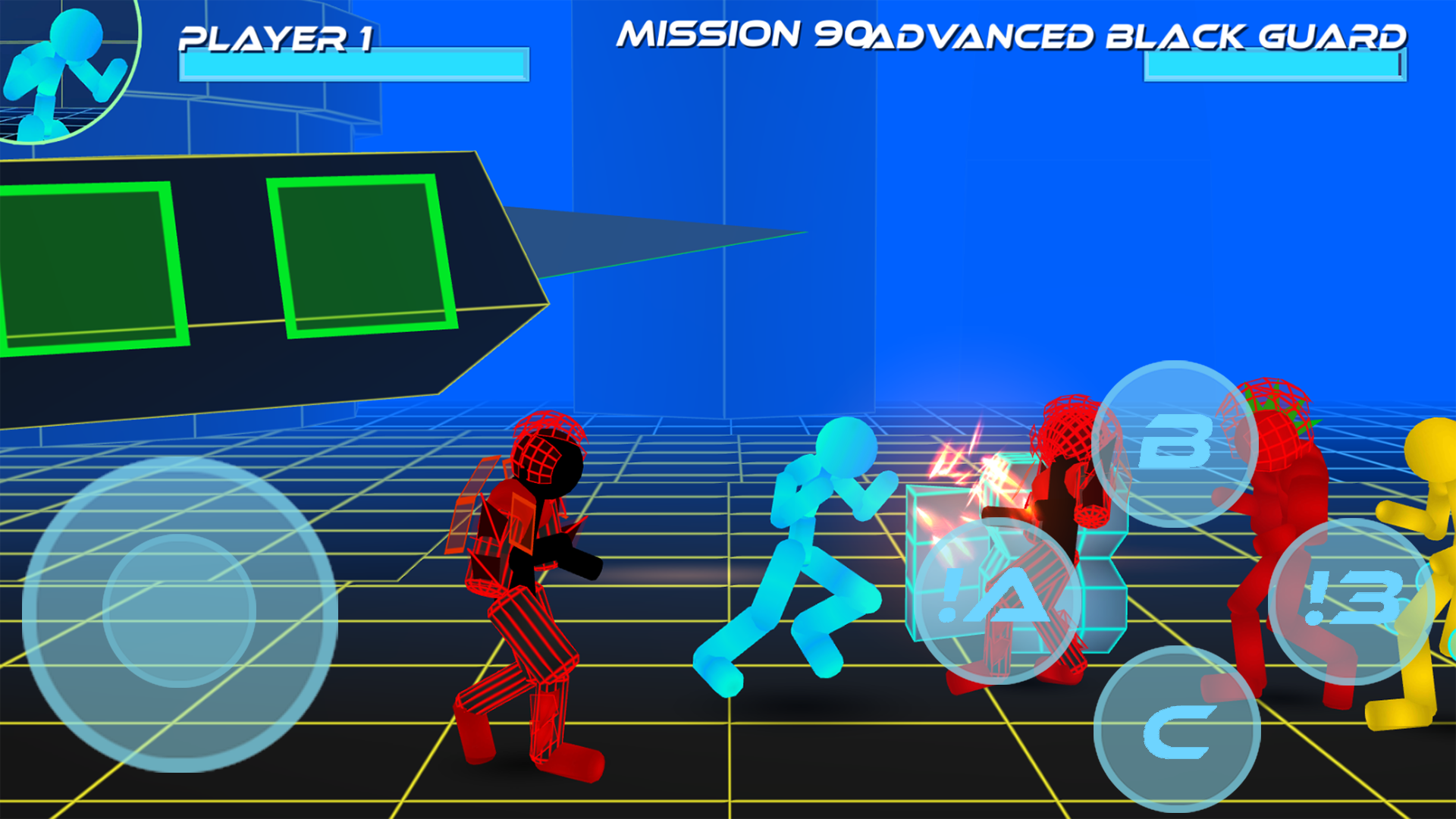 Stickman Neon Street Fighting Game Screenshot