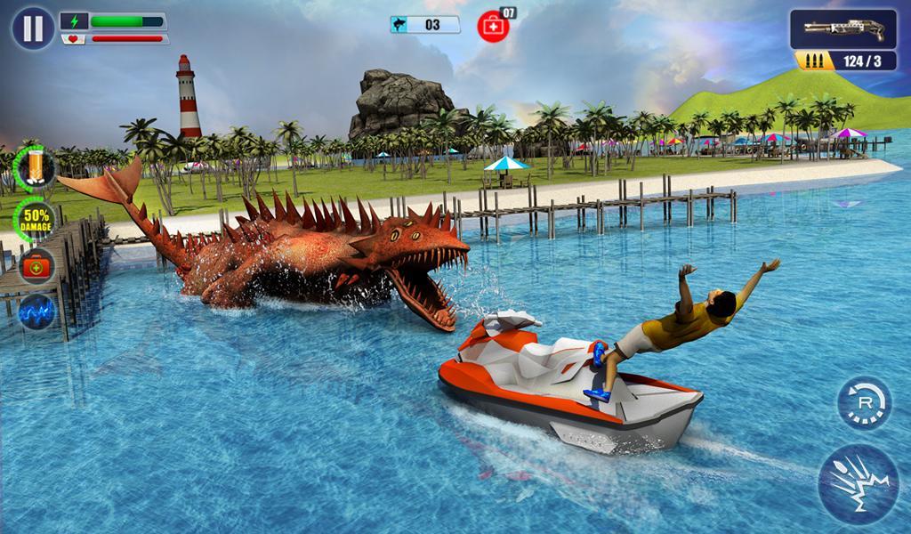 Underwater Sea Monster Hunter - Best Sniping Game 게임 스크린 샷