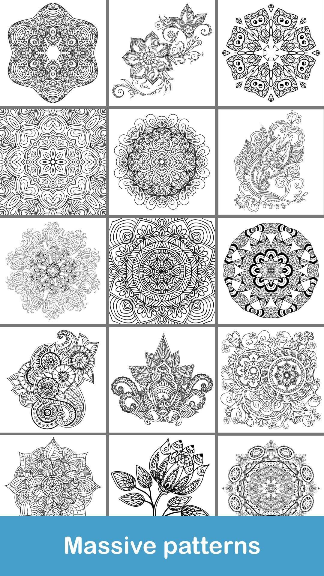 Cuplikan Layar Game 100+ Mandala coloring pages
