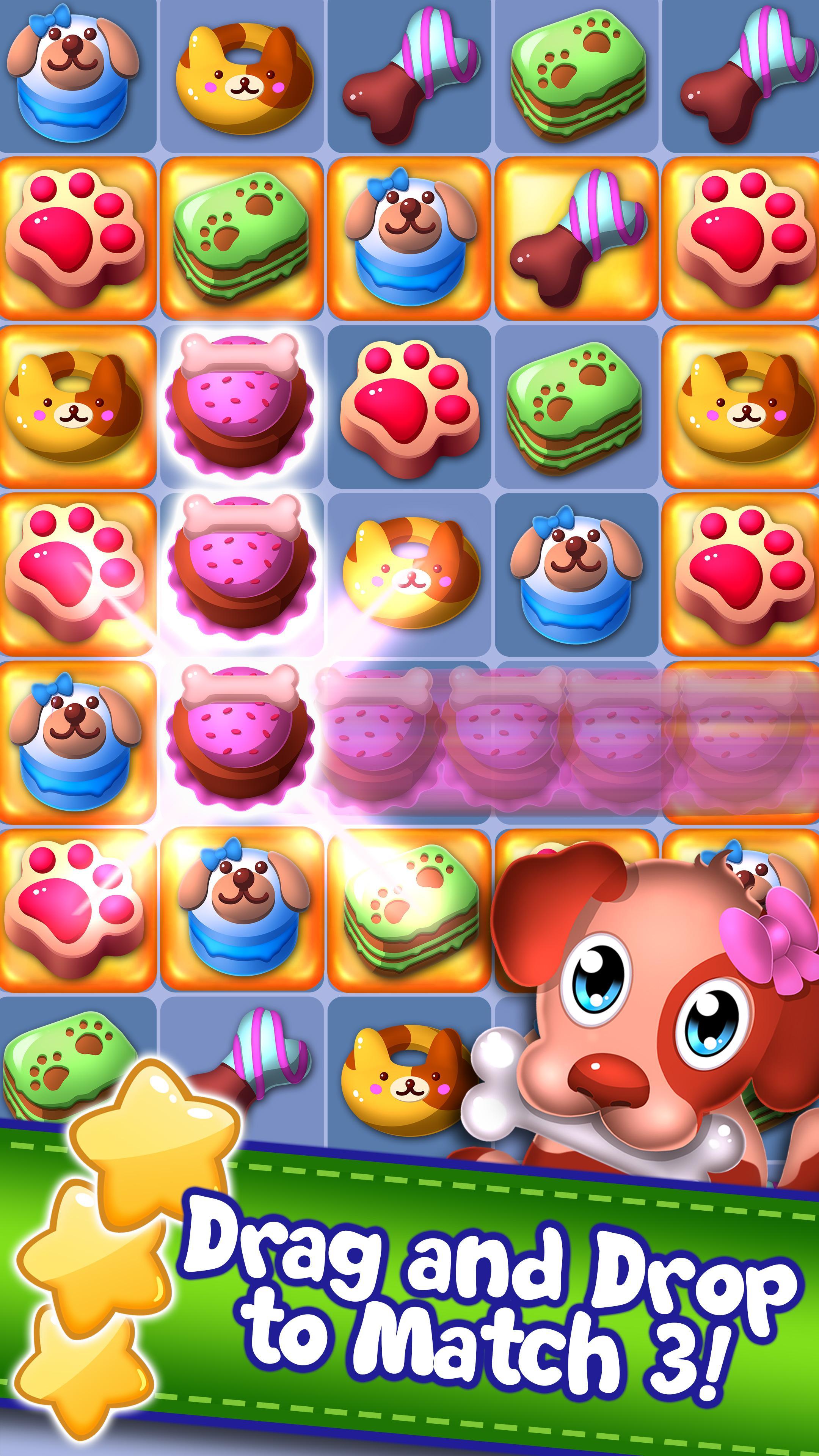 Hungry Pet Mania - Match 3 Gems Game 게임 스크린샷