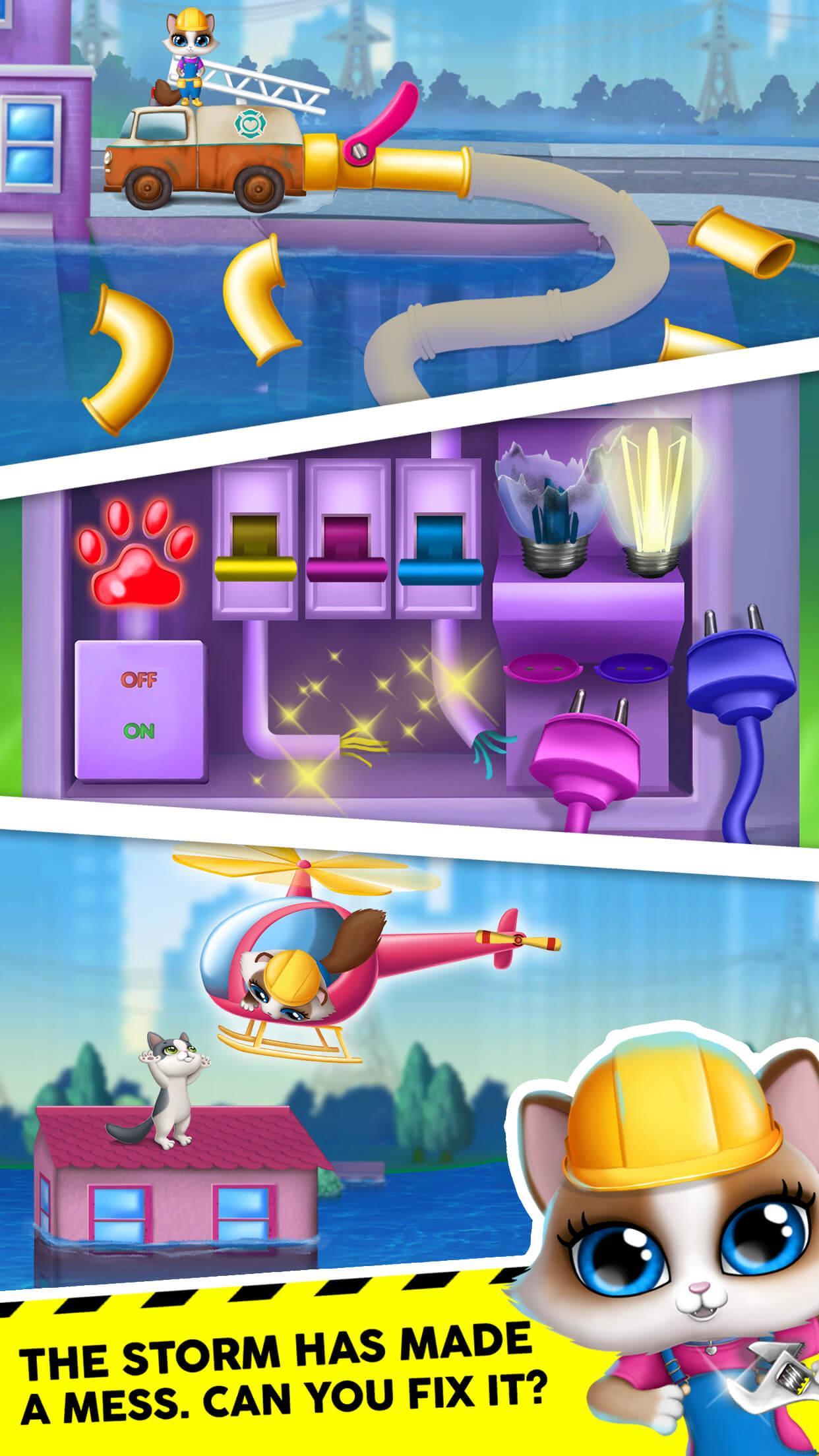 Kitty Meow Meow City Heroes ゲームのスクリーンショット