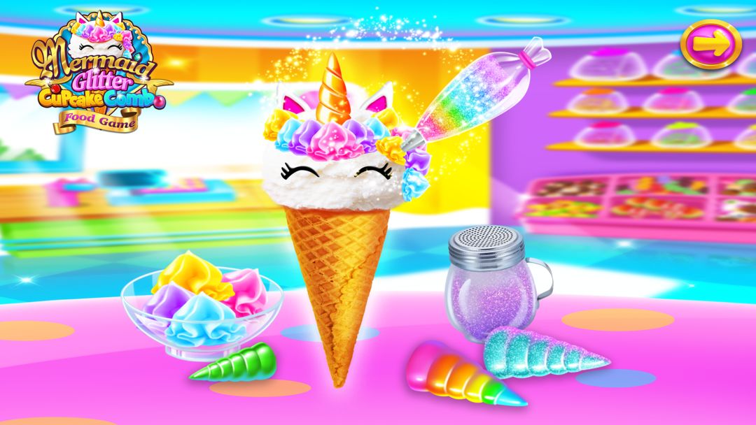 Screenshot of Mermaid Glitter Cupcake Chef