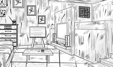 B and W House Escape Game Screenshot