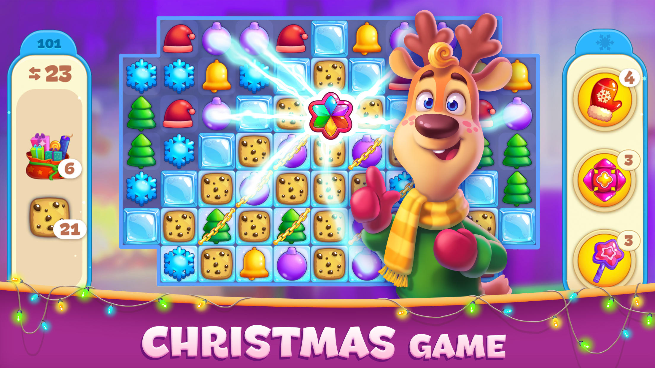 Christmas Sweeper 4 - Match 3 Game Screenshot