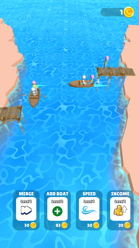 Idle Boats 3D Game Screenshot