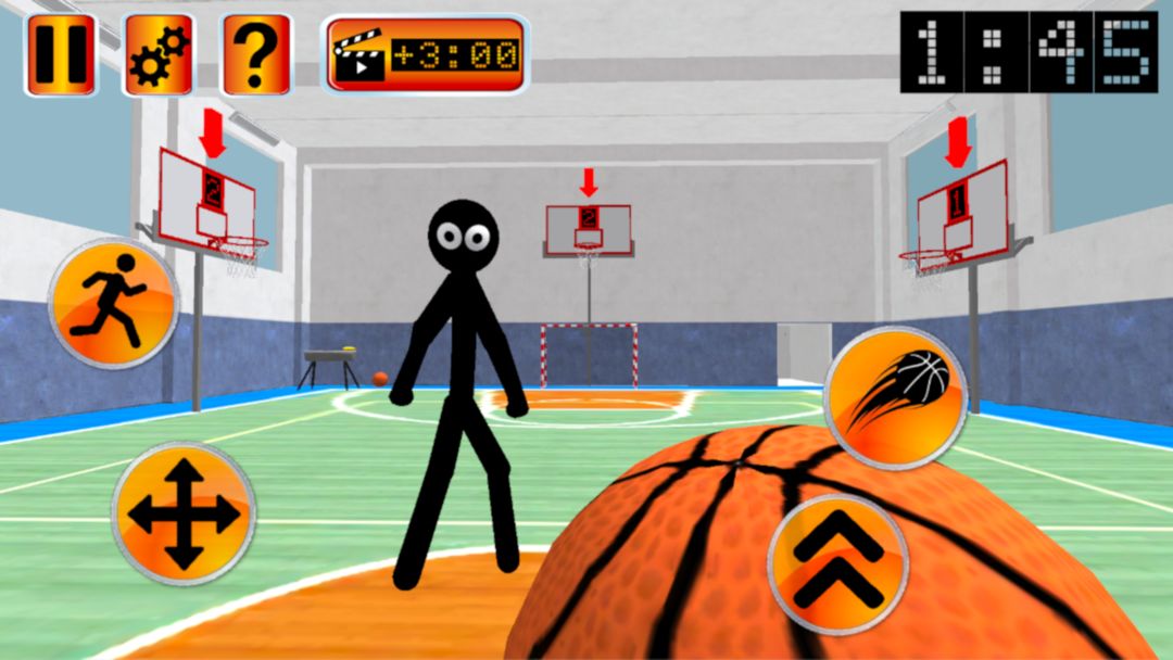 Screenshot of Stickman Teacher. Basketball Basics