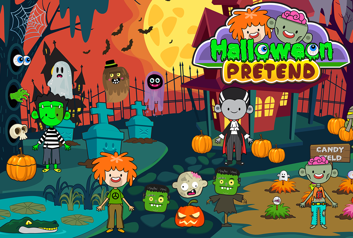 My Pretend Halloween Town Game Screenshot