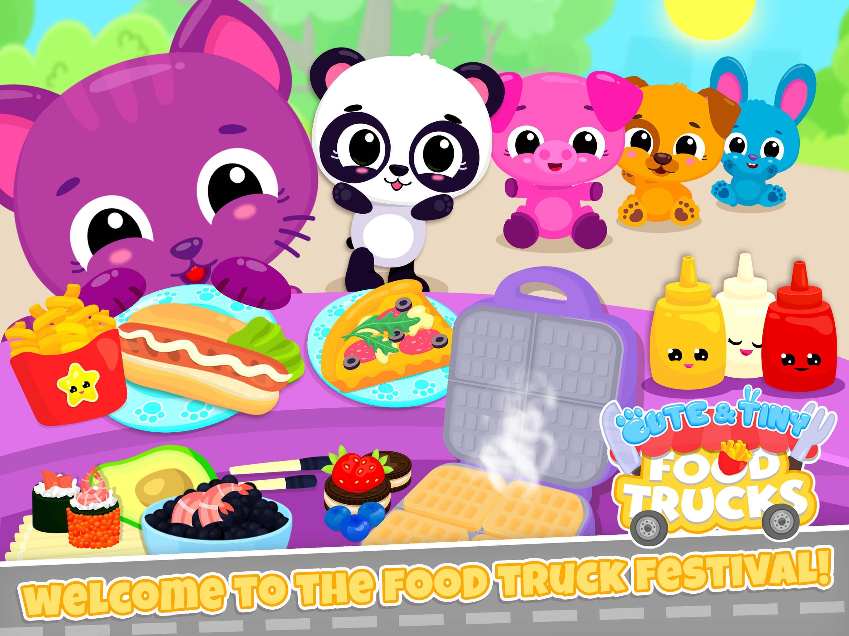 Cute & Tiny Food Trucks - Cooking with Baby Pets Game Screenshot