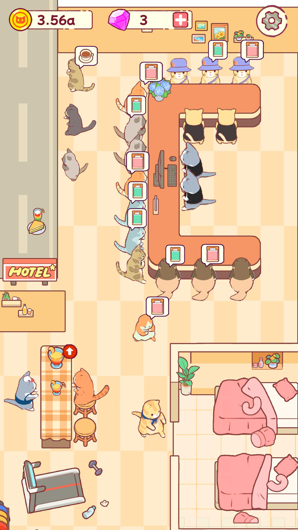 Cat Hostel: Idle Tycoon Games Game Screenshot