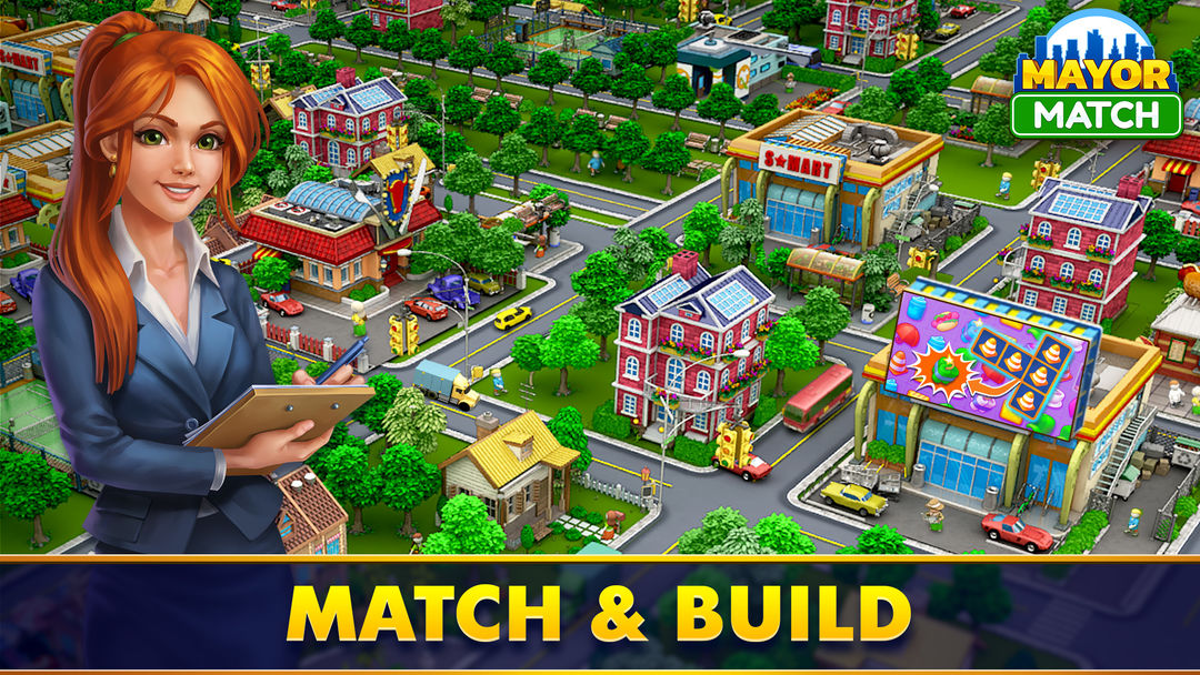 Screenshot of Mayor Match building & match-3