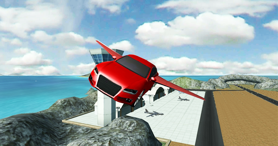 Captura de Tela do Jogo Flying Car Flight Simulator 3D
