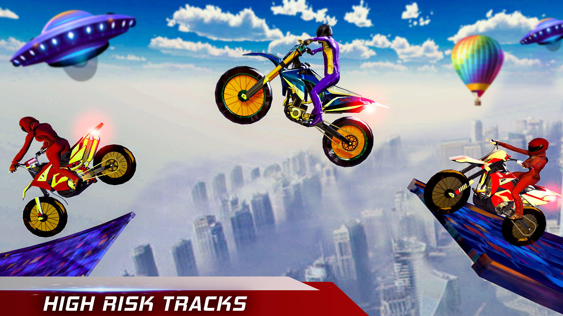 Super Hero Bike Race Mega Ramp ゲームのスクリーンショット